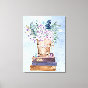 Blue Lila Books und Blume Leinwand Wine tasting in