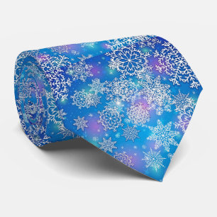 Blue Lila Christmas Winter Neck Tie Krawatte