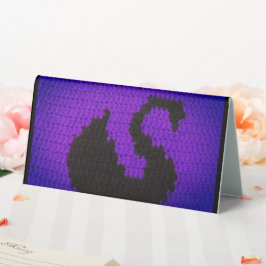 Blue Lila Cool Black Swan Designer Crochet Print Tischaufsteller
