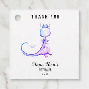 * Blue Lila Dragon Niedlich Baby Dusche Vielen Dan Geschenkanhänger