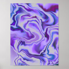 Blue & Lila Elegante Marble Abstrakt Poster