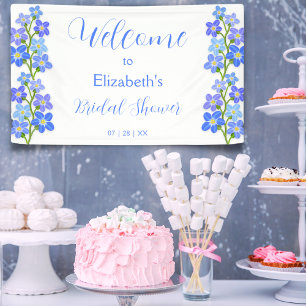 Blue Lila Floral Vergiss-Me-Nots-Brautparty Banner