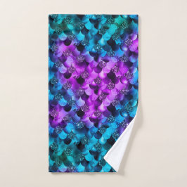 Blue & Lila Glitzer Ocean Glamour Mermaid-Skala Handtuch