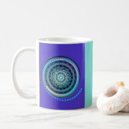 Blue Lila Green Medallion Design auf der Tasse