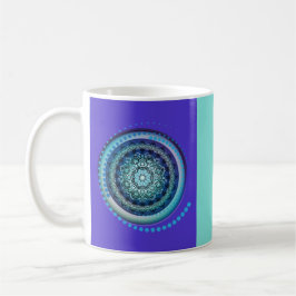 Blue Lila Green Medallion Design auf der Tasse