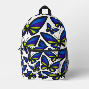 Blue Lila Green Wings Now Bedruckter Rucksack