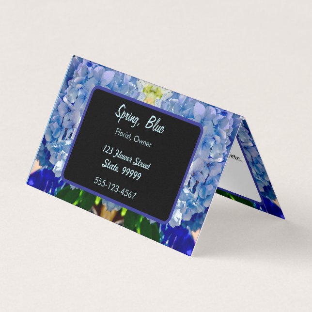 Blue Lila Hydrangeas Bouquets Custom Visitenkarten (Vorderseite)