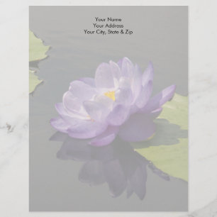 Blue Lila Lotus Wasserlilie Blume Briefbogen