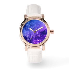 Blue Lila Mandala Clouds Boho Bohemisch Armbanduhr