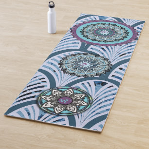 Blue Lila Mandalase Personalisiert Yogamatte