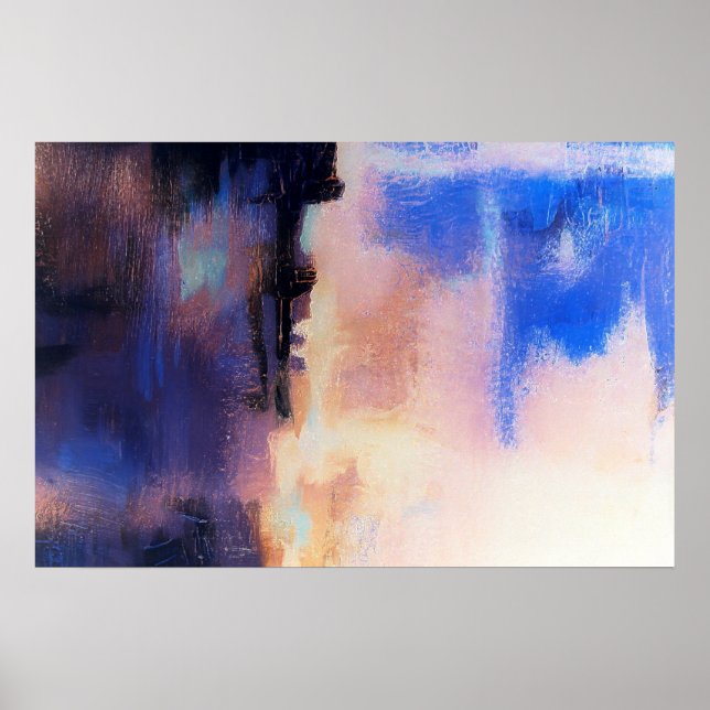 Blue Lila Modern Abstrakt Art Print: Art Posters Poster (Vorne)