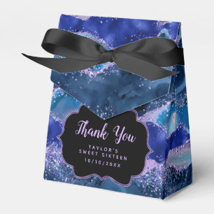 Blue Lila Ocean Agate 16 . Geburtstag Vielen Dank Geschenkschachtel
