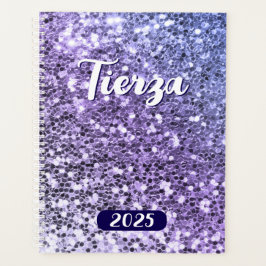 Blue Lila Ombre Chunky Glitzer Personalisiert 2025 Planer