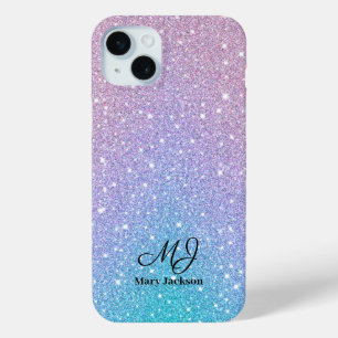 Blue Lila Ombre Glitzer Personalisiert Case-Mate iPhone Hülle