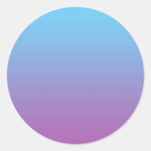 Blue & Lila Ombre Runder Aufkleber