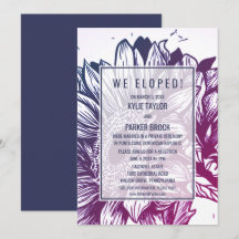 Blue & Lila Ombre Sonnenblumen Elopement Empfang