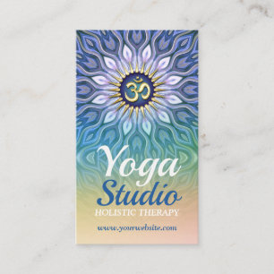 Blue Lila & Peach Energy Mediation Mandala Yoga Visitenkarte