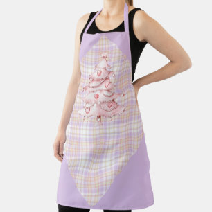 Blue Lila Pink Kariert und Weihnachts Candy Canes  Schürze