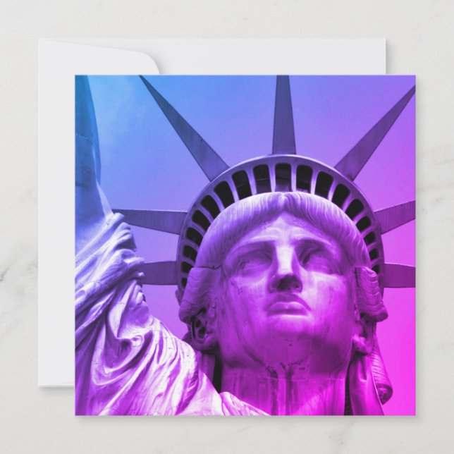 Blue Lila Pop Art Statue of Liberty New York (Vorderseite)