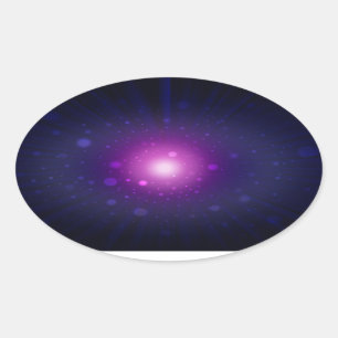 Blue Lila Space Galaxy Stars Abstrakt Ovaler Aufkleber