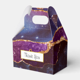 Blue & Lila Space & Stars mit Goldband Geschenkschachtel