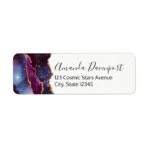 Blue & Lila Space & Stars Modern Agate