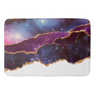 Blue & Lila Space & Stars Modern Agate Badematte