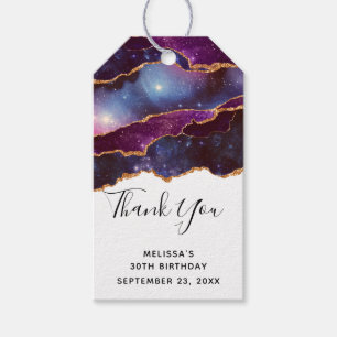 Blue & Lila Space & Stars Modern Agate Vielen Dank Geschenkanhänger