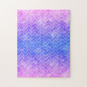 Blue Lila Starry Night Sky Galaxy Wasserfarbe