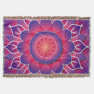 Blue Lila Traditional Mandala Design: Decke