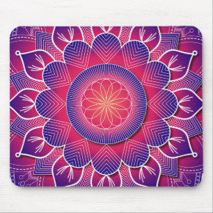 Blue Lila Traditional Mandala Design Mousepad