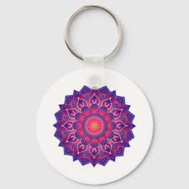 Blue Lila Traditional Mandala Design Schlüsselanhänger