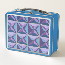 Blue Lila Triangle Metal Lunch Box