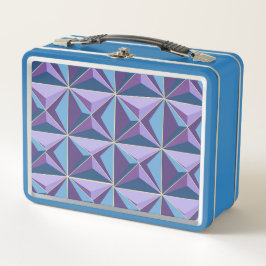 Blue Lila Triangle Metal Lunch Box