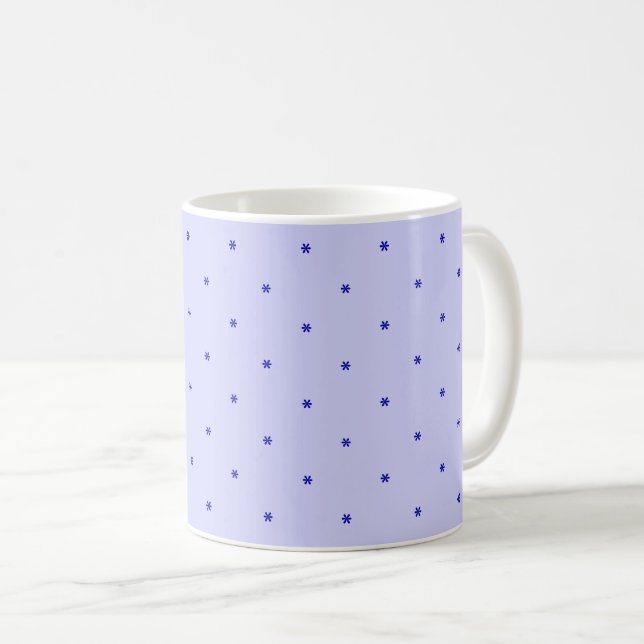 Blue Lila Violet Snowflakes Einfache Tasse (VorderseiteRechts)