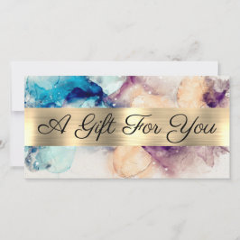 Blue Lila Watercolor Gold Fossil Geschenkgutschein