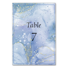 Blue Lila White Gold Glitzer Tischnummer