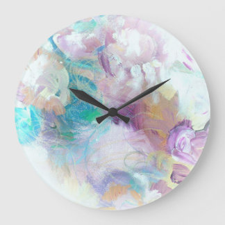Blue Lilac Abstrakt Designer Wall Clock Große Wanduhr
