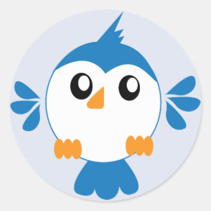Blue Lil'Bird Runder Aufkleber
