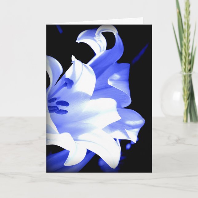 Blue Lilie Birthday card Karte (Vorderseite)