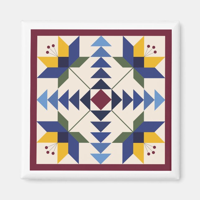 Blue Lilies Barn Quilt Magnet (Vorne)