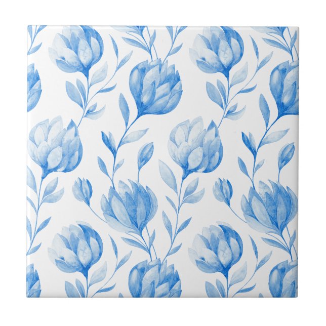 Blue Lilies Fliese (Vorderseite)