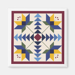 Blue Lilies Grange Aimant Quilt
