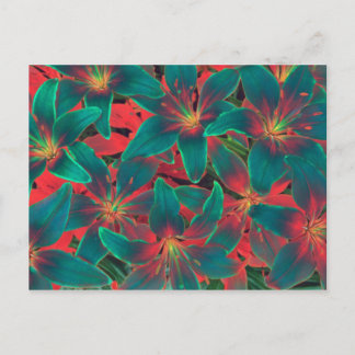 Blue Lilies Postcard Postkarte