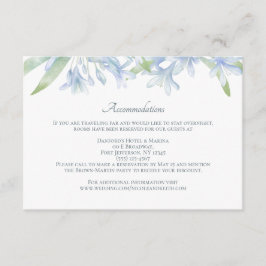 Blue Lilies Watercolor Wedding Begleitkarte