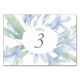 Blue Lilies Watercolor Wedding Tischnummer