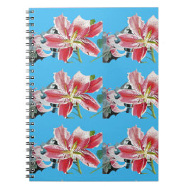 Blue Lily Blume Blume Blumenblätter Blume Notebook Notizblock