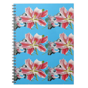 Blue Lily Blume Blume Blumenblätter Blume Notebook Notizblock