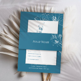 Blue Lily Kontur Wedding Einladungsbanderole