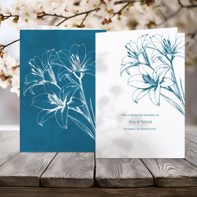 Blue Lily Kontur Wedding Programm (Von Creator hochgeladen)